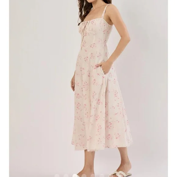 Sim & Sam Dress  


Chic Cream Floral Midi Dress Sz S - Picture 2 of 5